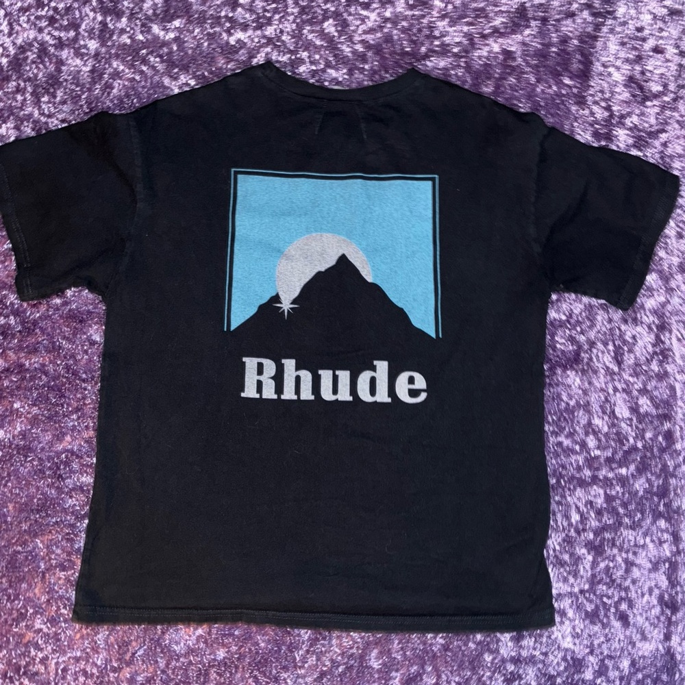 Rhude Black and Blue Short Sleeve Tee